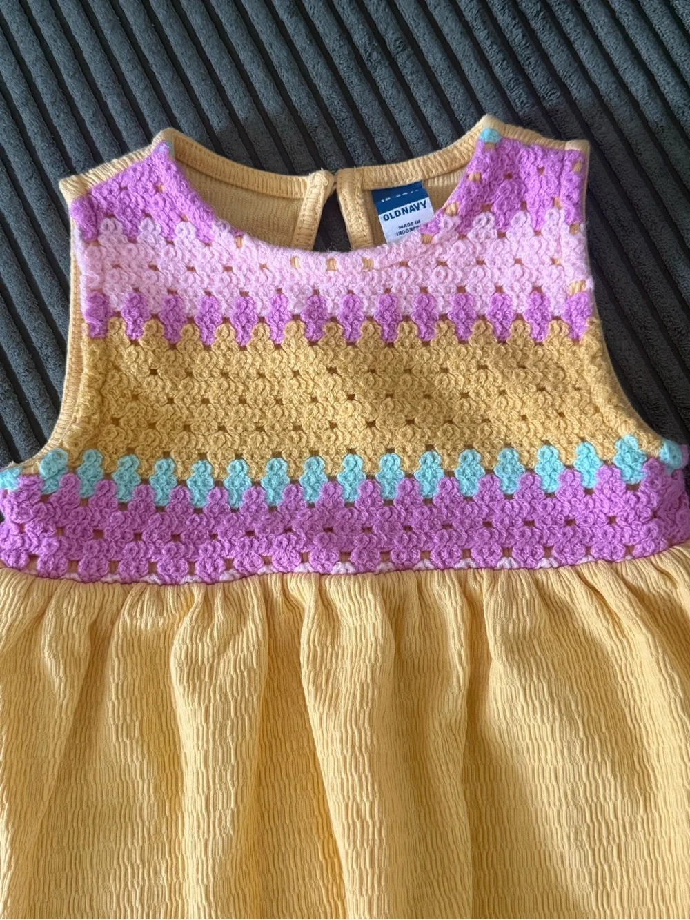 Old Navy Yellow Crochet-Panel Dress with Bloomers